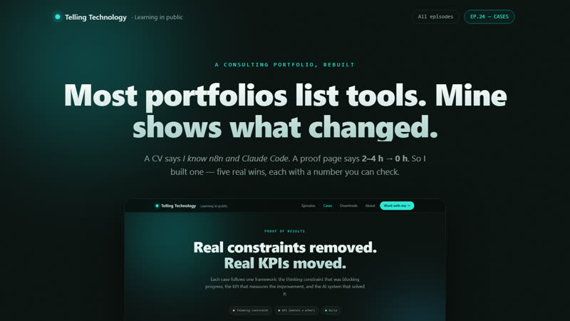 Proof page: constraints removed, KPIs moved